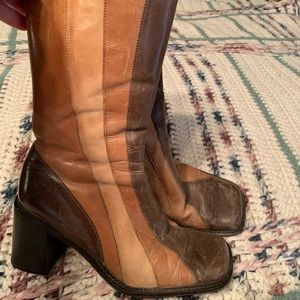 Aldo calf height boot, 70”s style size 38 (7) browns